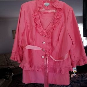 NWT Nicollette coral skirt suit